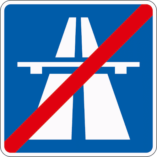 Zeichen 330-2: Ende der Autobahn