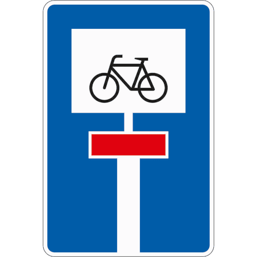 Zeichen 357-52: Sackgasse - für Radverkehr durchlässige Sackgasse