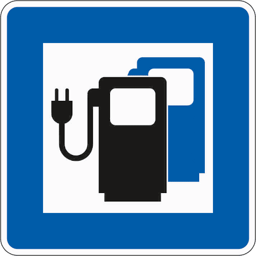 Zeichen 365-65: Ladestation für Elektrofahrzeuge