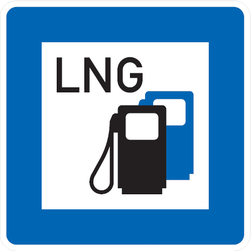 Zeichen 365-69: Tankstelle mit Flüssigerdgas