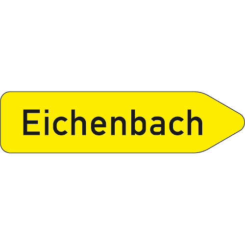 Zeichen 419-20: Pfeilwegweiser auf sonstigen Straßen mit geringerer Verkehrsbedeutung - rechtsweisend