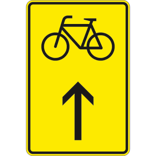 Zeichen 422-36: Wegweiser für bestimmte Verkehrsarten, Radverkehr - geradeaus