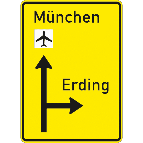 Zeichen 438: Vorwegweiser außerhalb von Autobahnen