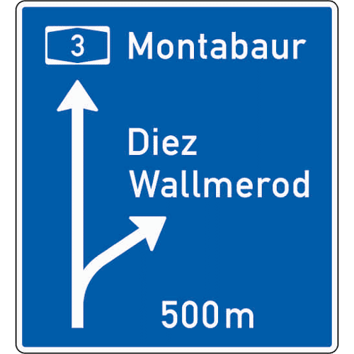 Zeichen 449: Vorwegweiser auf Autobahnen