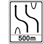 Zeichen 500: Überleitung auf die andere Fahrbahn