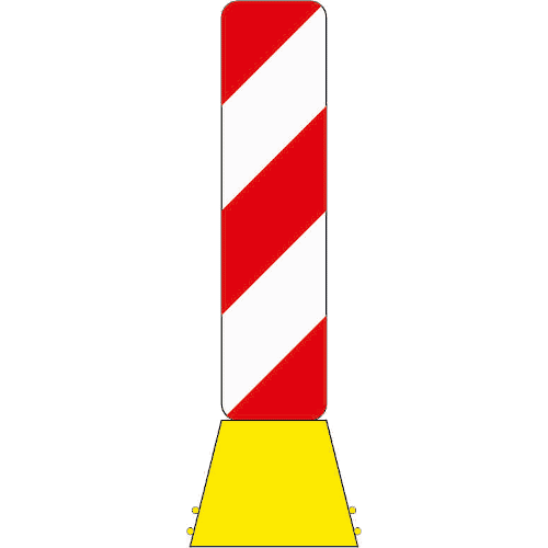 Zeichen 629-10: Leitbord mit Leitbake - Aufstellung rechts (mit 605-10)