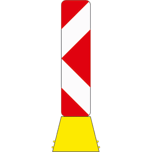 Zeichen 629-11: Leitbord mit Leitbake - Aufstellung rechts (mit 605-11)