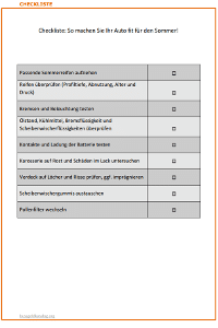 Auto sommerfit machen: Checkliste