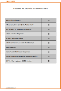 Das Auto fit für den Winter machen - Checkliste von Versicherung bis  Frostschutz