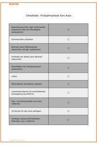 Frühjahrscheck fürs Auto: Checkliste