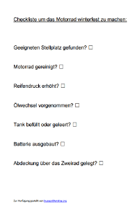 Checkliste: Das Motorrad winterfest machen