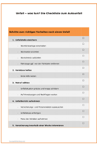 Richtiges Verhalten bei einem Unfall - Verkehrsunfall 2024