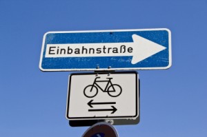 Freigabe für Fahrräder auf einer Einbahnstraße
