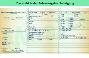 Wenn Sie den Fahrzeugschein falten, sollten Sie sich an das z-förmige Muster halten.