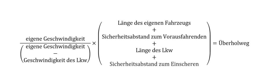 Formel zum Überholweg