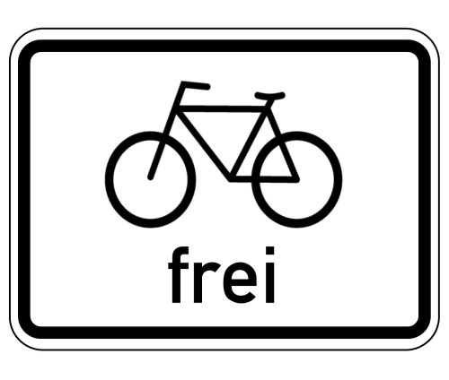 Zusatzzeichen: Für Radverkehr freigegeben