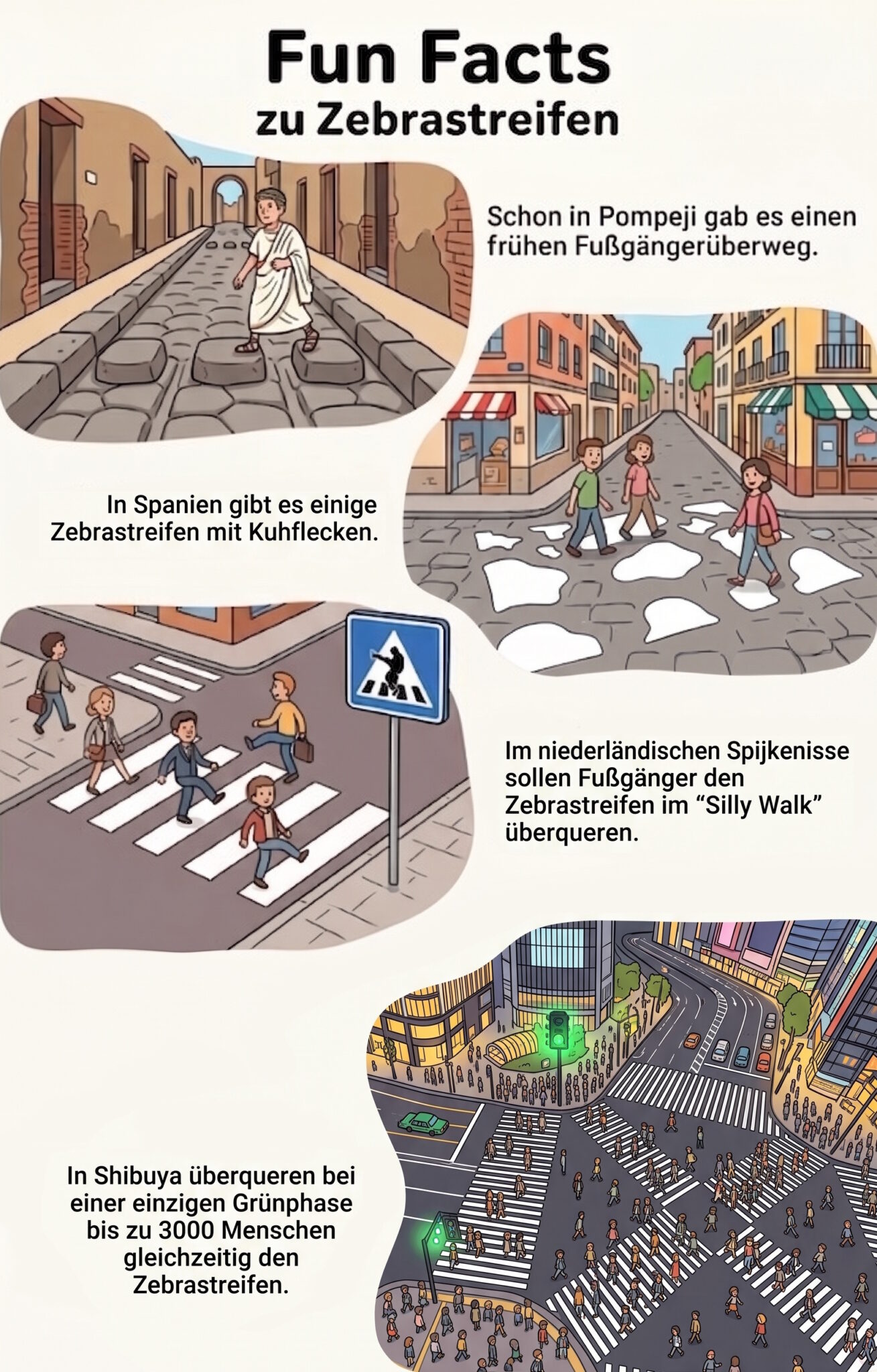 Grafik: Fun Facts zu Zebrastreifen