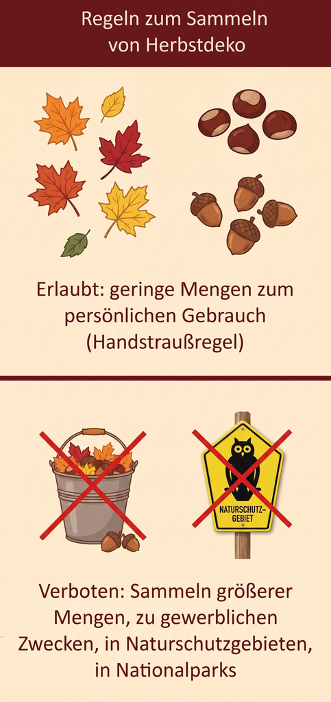 Grafik: Herbstdeko sammeln - was ist erlaubt und was ist verboten?