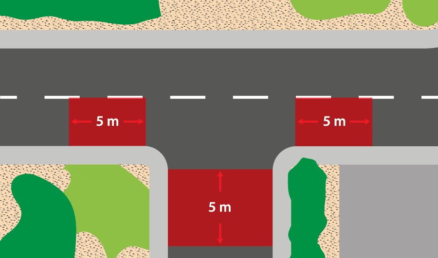 Parken an der Einmündung