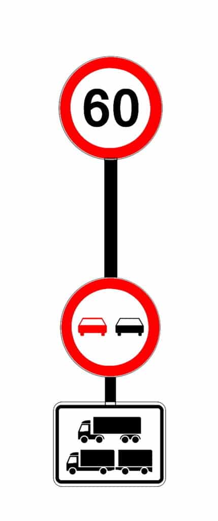 Grafik: Verkehrsschilde rund Zusatzzeichen