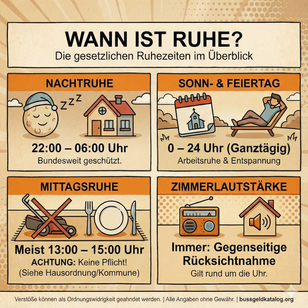 Infografik zu den gesetzlichen Ruhzeiten in Deutschland