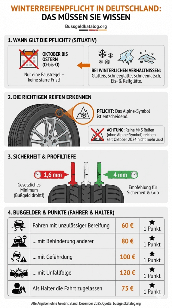 Infografik zur Winterreifenpflicht in Deutschland