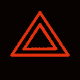 Die Kontrolleuchten für die Warnblinkanlage bestehen aus einem roten Dreieck.