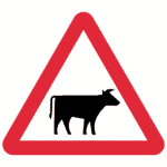 Portugal: Verkehrszeichen Achtung Kühe