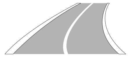 Ein Radfahrstreifen wird durch eine durchgezogene Linie abgetrennt.