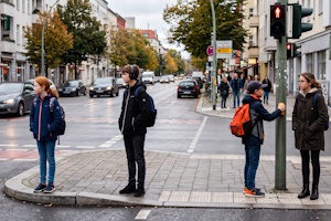 Die Straße richtig überqueren: Das ist in der Verkehrserziehung ein wichtiges Thema.