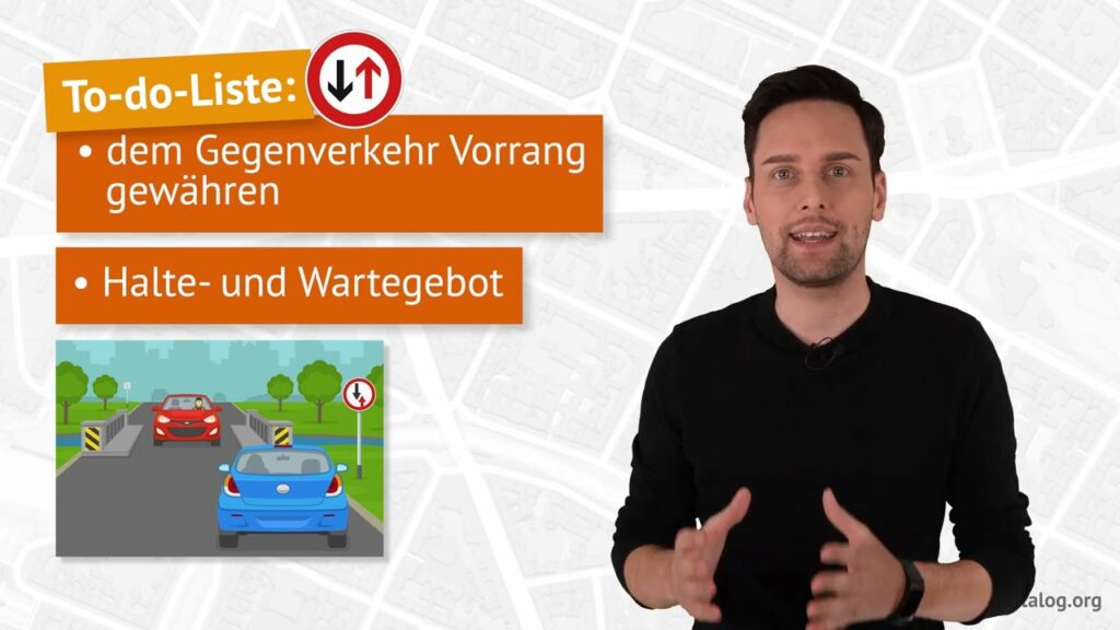 Die genauen Regeln beim Gegenverkehr erklärt dieses Video.