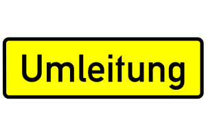 Bald beginnt die Umleitung: Ab der Ankündigung sollten Sie aufmerksam sein.