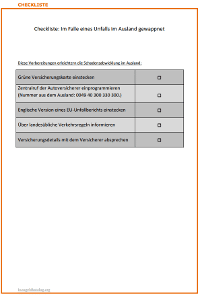 Auf einen Unfall im Ausland vorbereiten: Checkliste