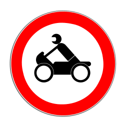 Straßen und Verkehrswege dürfen bei diesem Verkehrszeichen mit dem Motorrad nicht befahren werden. 