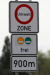 Verkehrszeichen für Umweltzone und Umweltplakette