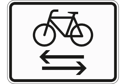 Zeichen 1000-32: Radverkehr kreuzt von links und rechts oder Radverkehr ist in der Gegenrichtung zugelassen