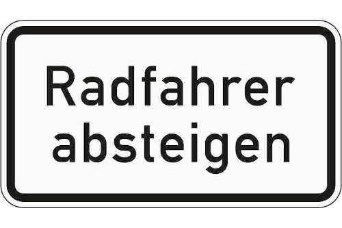 Zeichen 1012-32: Radfahrer absteigen